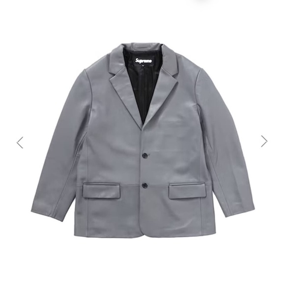 Supreme Leather Blazer Grey